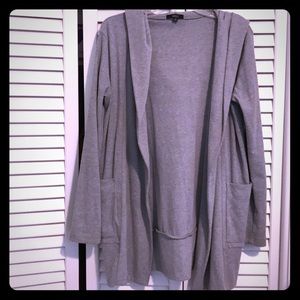 Very J Heather Gray long hooded cardigan